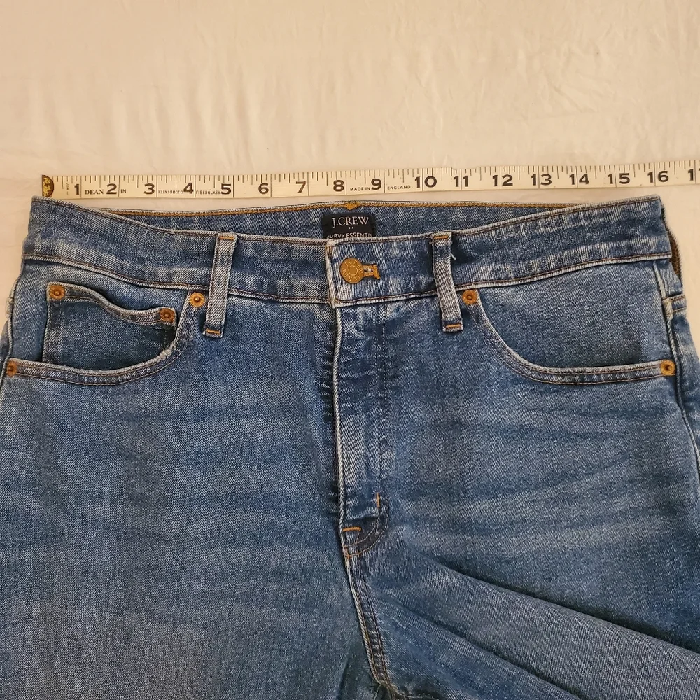 J.CREW Factory Curvy Essential Straight High-Rise Raw Hem Denim Jeans Women's 30